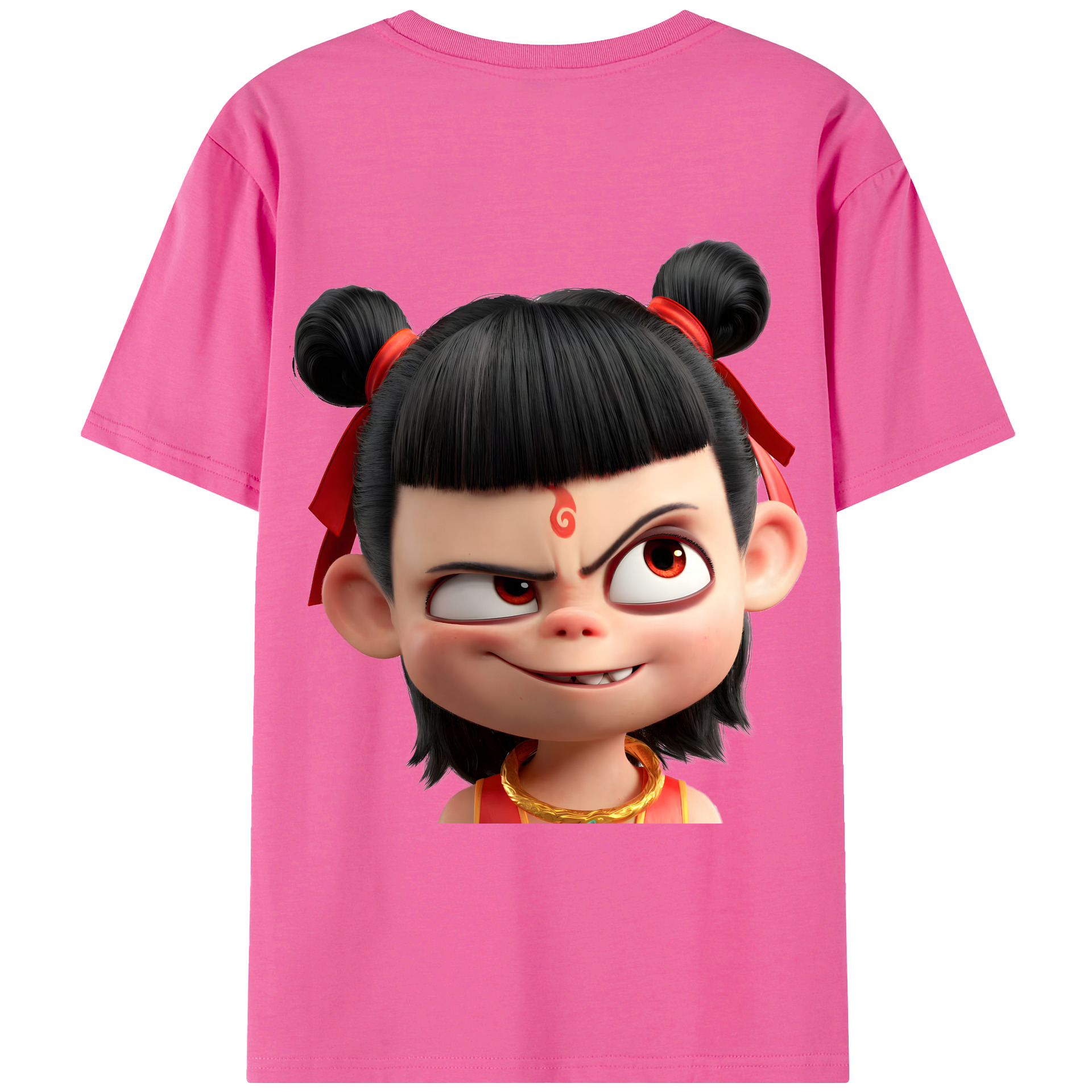 （画像用） Ne Zha 2 ナタ 魔童の大暴れ レディース半袖Tシャツ(バックプリント)
